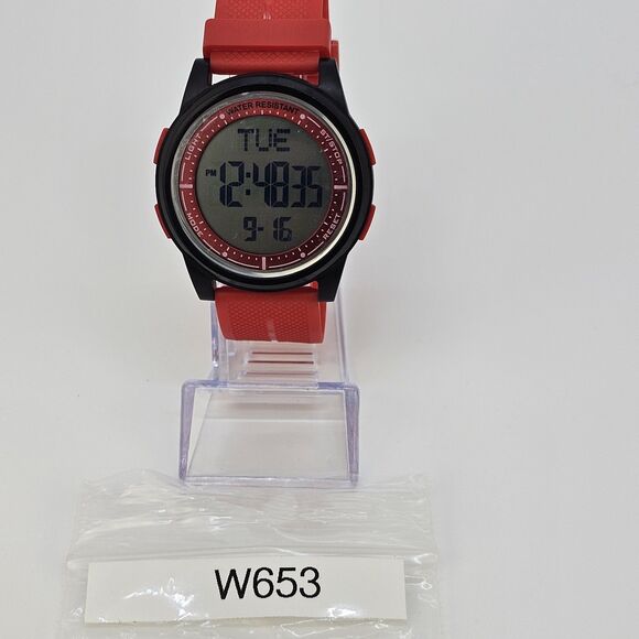 Beeasy Men's Ultra Slim Digital Watch 44MM Red Plastic Bands New Battery - Picture 12 of 12